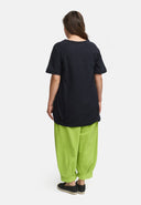 Camiseta longa de linho em silhueta balão 'Venti'