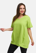 Camiseta longa de linho em silhueta balão 'Venti'