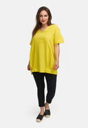 Camiseta longa de linho em silhueta balão 'Venti'