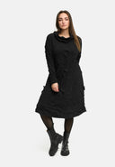 'Brunel' Dress – Cowl-Neck, Side Ruching & Midi Length